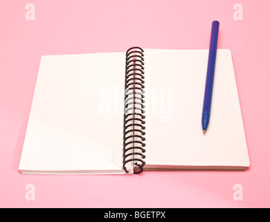 notebook and pen Stock Photo
