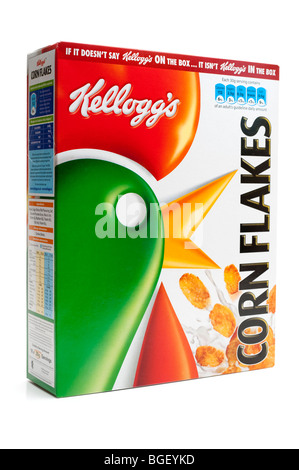 Box of Kellogg's cornflakes cereal on white background Stock Photo ...