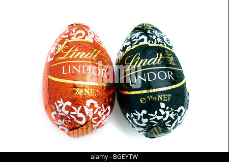 Lindt dark and milk egg shaped chocolate Stock Photo