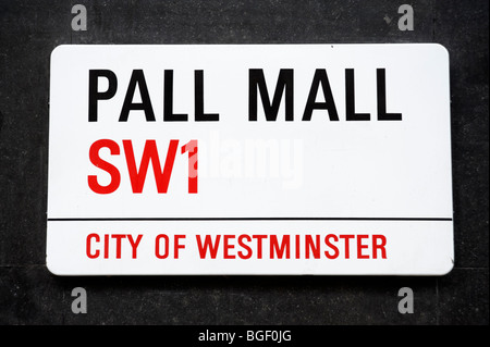 Pall Mall street sign. London. UK 2009. Stock Photo
