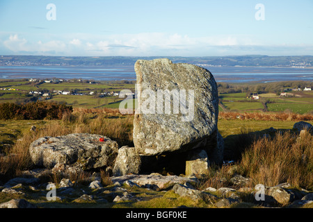 Arthur's Stone on Cefn Bryn, Gower, South Wales, UK. Arthur's Stone is a neolithic burial chamber or a Cromlech Stock Photo