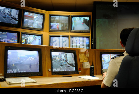 CCTV control room, Britain, UK Stock Photo