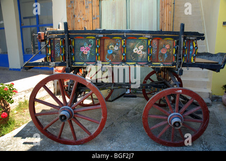 Traditional cart at Sami on the Island of Kephalonia  on the West Coast of Greece, Europe. Stock Photo