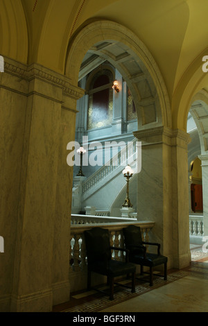 Grand Stair Hall of the Senate Building. Ohio Statehouse. Columbus, Ohio, USA. Stock Photo