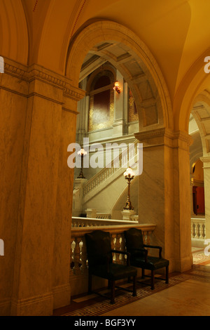 Grand Stair Hall of the Senate Building. Ohio Statehouse. Columbus, Ohio, USA. Stock Photo