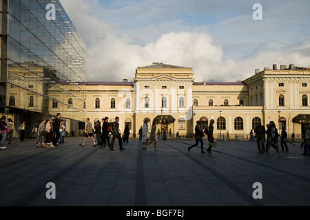 Square – bounded by Pawia / Lubicz / Stanislawa Worcella – outside Galeria Krakowska shopping mall in Krakow town centre. Poland Stock Photo