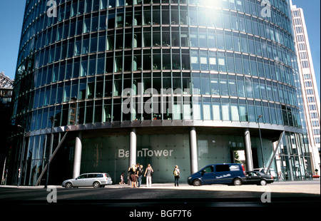 July 31, 2009 - BahnTower at Potsdamer Platz in the German capital of Berlin. Stock Photo