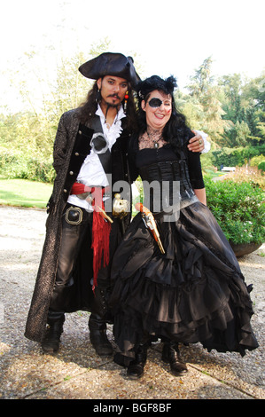Pirate couple posing at 2009 Fantasy Fair Arcen Netherlands Europe Stock Photo