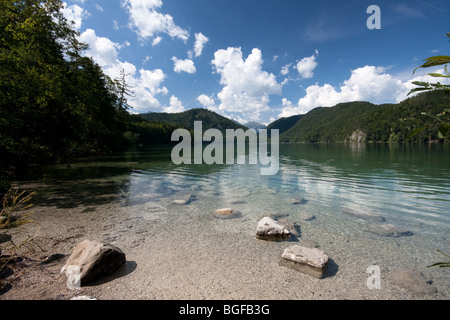 Large lake, near Neuschwanstein Castle in the Mountains, Bavaria, Germany Stock Photo