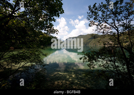 Large lake, near Neuschwanstein Castle in the Mountains, Bavaria, Germany Stock Photo