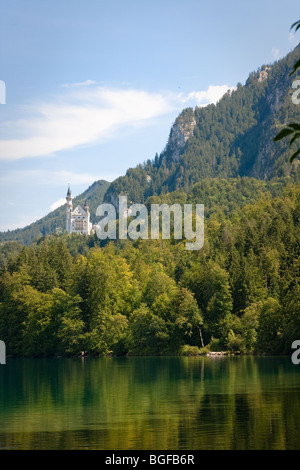 Neuschwanstein Castle in the Mountains, Bavaria, Germany Stock Photo