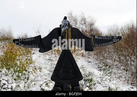 Sustrans Signposts Signpost at Consett on the Derwent Walk section of the Sustrans C2C ...