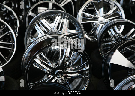 Aluminum wheel with tire. Rims Stock Photo - Alamy