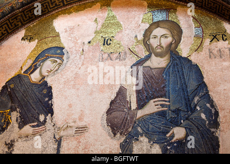 Mosaics and Paintings in The Byzantine Church of St. Savior in Chora,  Edirnekapı, Istanbul, Turkey Stock Photo