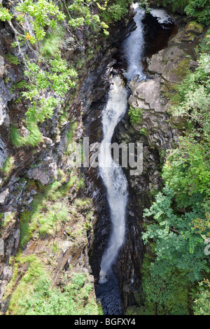 The 150 ft (46m) Falls of Measach in the Corrieshalloch Gorge National Nature Reserve, Braemore, Highland, Scotland UK Stock Photo