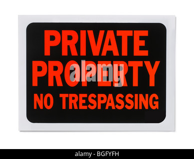Private Property No Trespassing Sign Stock Photo