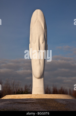 The Dream, by Jaume Plensa, on the site of the former Sutton Manor Colliery,St Helens, Lancashire, UK Stock Photo