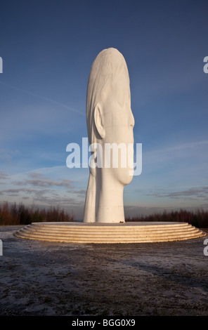 The Dream, by Jaume Plensa, on the site of the former Sutton Manor Colliery,St Helens, Lancashire, UK Stock Photo