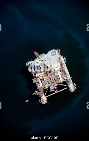 Aerial of an oil rig in Walvis bay lagoon / harbour Stock Photo