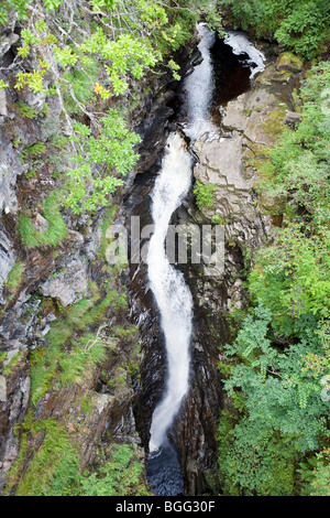 The 150 ft (46m) Falls of Measach in the Corrieshalloch Gorge National Nature Reserve, Braemore, Highland, Scotland UK Stock Photo