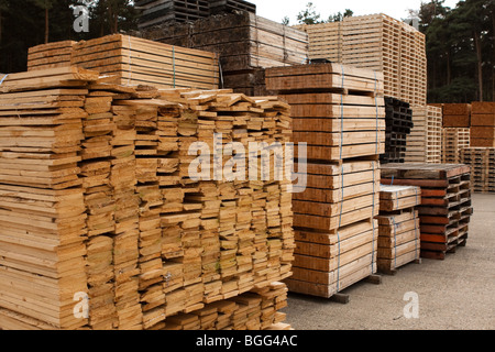 Wood and fencing supplies - Timber Merchant UK Stock Photo