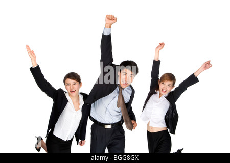 Three Excited Business People Stock Photo