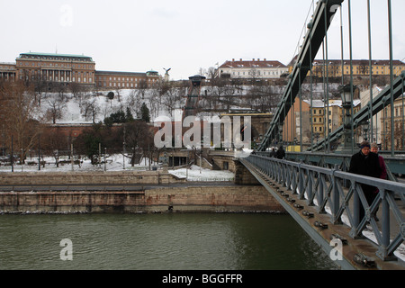 Jan 01, 2010 - Budapest, Hungary - The Chain Bridge Stock Photo