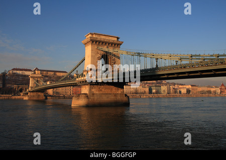 Jan 01, 2010 - Budapest, Hungary - The Chain Bridge Stock Photo