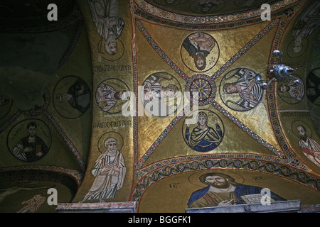 The nave of the monastery of Osios Loukas showing mosaics Stock Photo