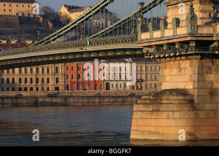 Jan 01, 2010 - Budapest, Hungary - The Chain Bridge Stock Photo