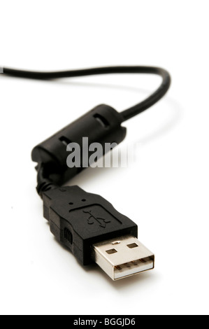 A USB Series “A” plug on a white background Stock Photo