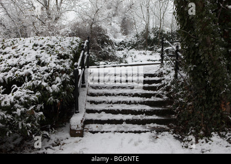 Alexandra Palace, London, England, 6th January 2010: Heavy snow. Stock Photo