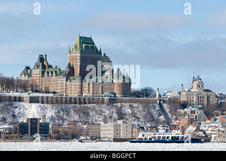 The Chateau Frontenac grand hotel, one of the most popular attractions in Quebec City Stock Photo