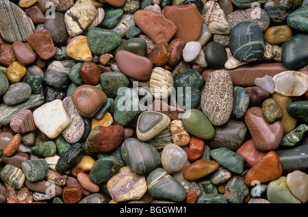 Beach pebbles collected from Agate Beach on Kupreanof Island in Southeast Alaska, USA Stock Photo
