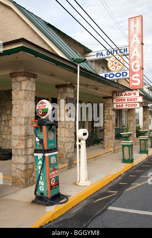 World famous Haags hotel, gas station and restaurant built in 1915 in Shartlesville, Pennsylvania Stock Photo