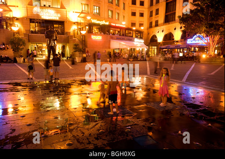 Nelson Mandela Square in the evening. Sandton, Johannesburg, South Africa Stock Photo