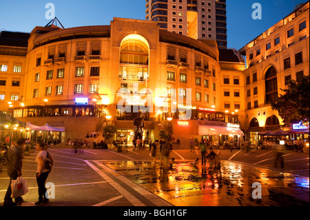 Nelson Mandela Square in the evening. Sandton, Johannesburg, South Africa Stock Photo