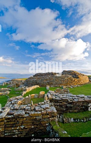 The Pictish / Norse site of the Broch o' Gurness on the Knowe o' Aikerness Mainland Orkney Isles Scotland.  SCO 5803 Stock Photo