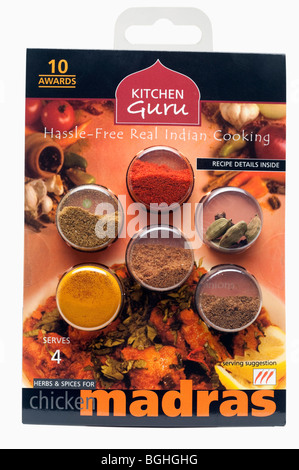 'Kitchen guru' mixed packet of Indian spices for 'Chicken Madras' Stock Photo