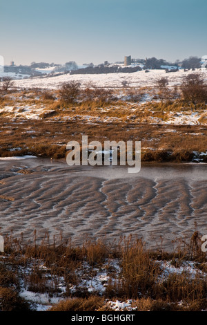 Hadleigh Castle from Two Tree Island Stock Photo