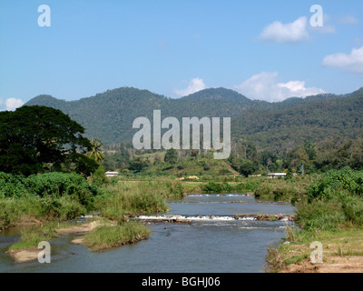 The Pai river in the Mae Hong Son province of northern Thailand Stock Photo