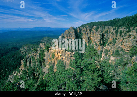 Mogollon Rim Country Viewed From Above the Tonto Basin, Coconino National Forest, Arizona, USA Stock Photo