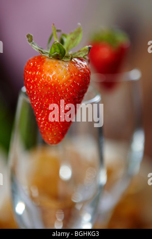 Champagne and strawberrys Stock Photo