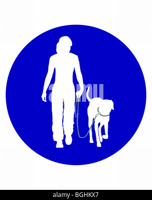 Traffic sign for people with dogs Stock Photo