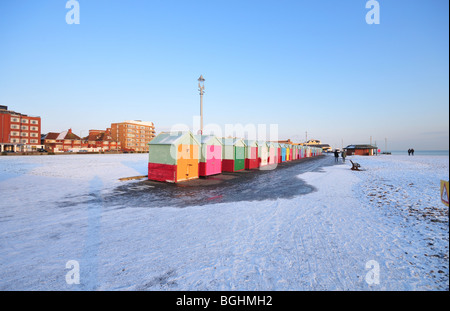 Snow on seafront - Brighton and Hove, East Sussex Stock Photo