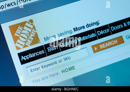 Online shopping website of The Home Depot, viewed on an iPad 4, USA