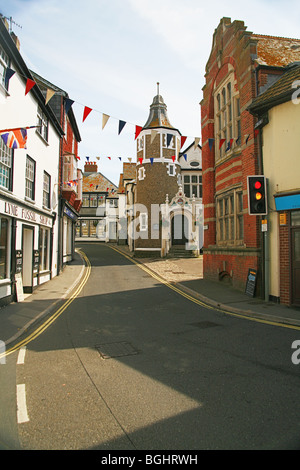 Looking up Bridge Street in Lyme Regis, Dorset, England, UK Stock Photo