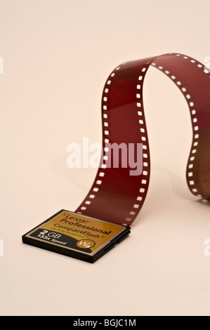 Compact Flash Card with 35mm Film Strip Attached Stock Photo - Alamy