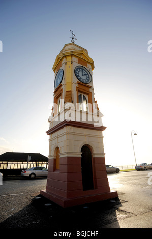 Clock Tower on Bexhill sea front originally built to commemorate the coronation of King Edward V11 in 1902 Stock Photo