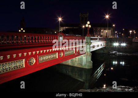 Evening shot of Abbey Bridge in the town of Paisley Stock Photo